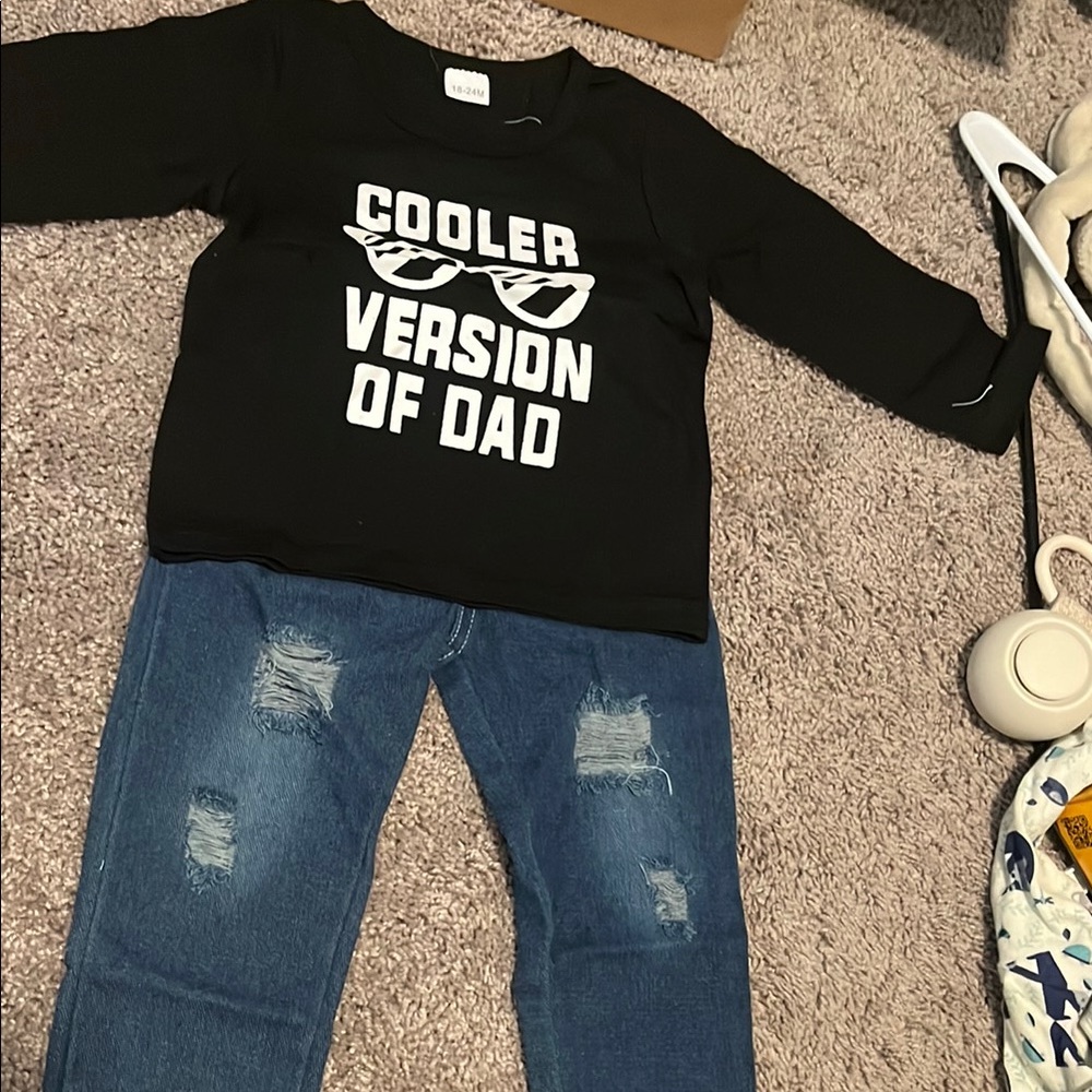 Cooler Version of Dad Black Kids Shirt